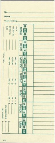 Time card lathem 1500e bi-weekly double sided timecard j7r-2 box of 1000 for sale