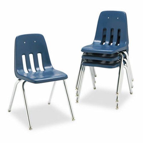 Virco Series Classroom Chair, 18&#034; Seat Height, Navy/Chrome, 4/Carton (VIR901851)