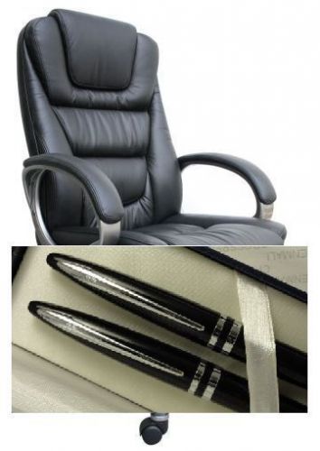 Executive leatherplus boss office chair + executive quality pen set package deal for sale