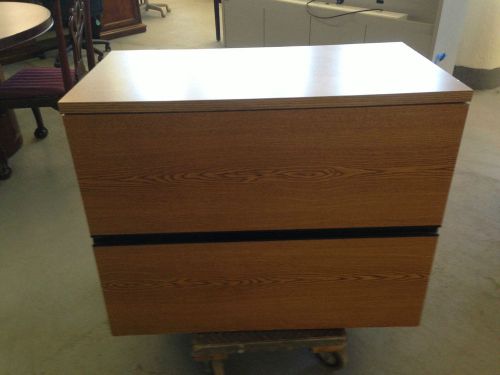 **2 drawer lateral sz file cabinet by global office furn in med oak lamin 36&#034;w** for sale