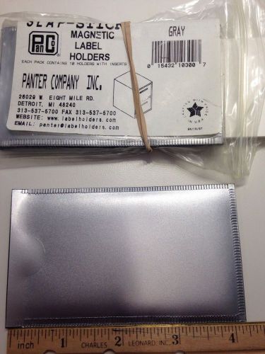 Panter Magnetic Label Holder NIP 10 Pk 4x2.5 Inches Gray