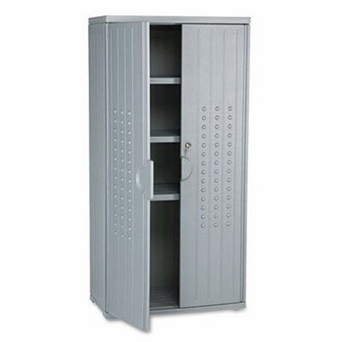 Iceberg OfficeWorks Resin Storage Cabinet, 33w x 18d x 66h, Charcoal (ICE92552)