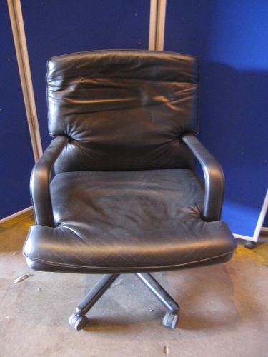Black leather swivel chair for sale