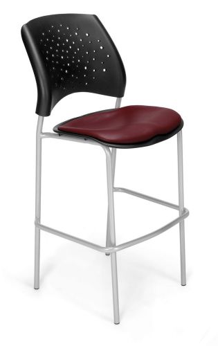OFM Stars and Moon Cafe Height Chair Silver Vinyl Wine