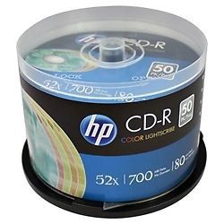 50 HP LightScribe 5 Color Assortment CDR (CD-R) 52X 80Min/700MB