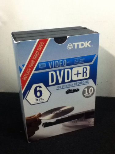 New 10-Pack Of TDK Video DVD-R Recordable DVD 4.7 GB GO Single Side