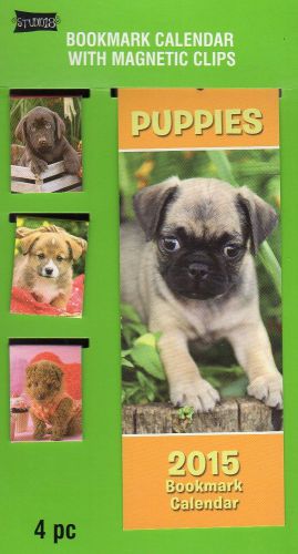 Puppies - 2015 Bookmark Calendar with Magnetic Clips 2015