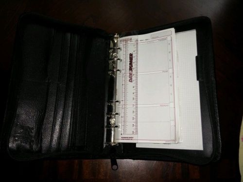 GENUINE LEATHER  FRANKLIN COVEY COMPACT PLANNER BINDER dayrunner with inserts