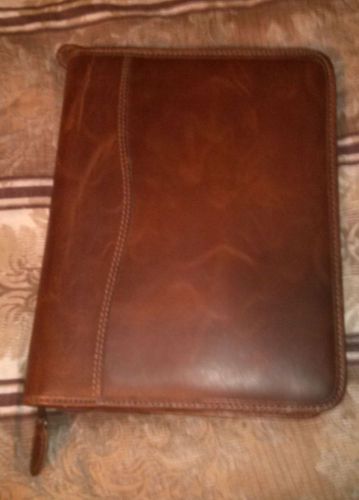 Vintage Day-Timer Leather Planner  - Brown With Swirl Accents &#034;Classic&#034;