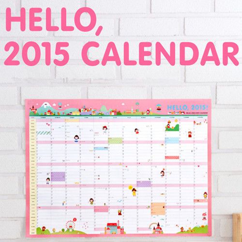 2015 year calendar wall planner daily schedule large size lovely paper hanging for sale