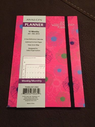 Avalon 2015 Weekly &amp; Monthly Calendar Planner- Pink Floral 5.5x7.75&#034;