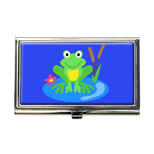 Frog on lily pad business credit card holder case for sale