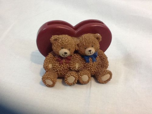 Teddy Bear Heart Business Card Holder