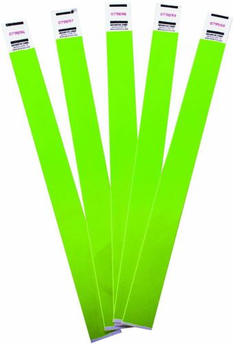 Crowd Management Tyvek Wristbands Sequentially Numbered Green Pack Of 500