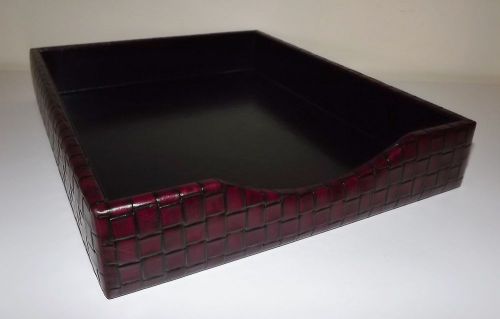 New bosca campania leather desktop document letter tray oxblood for sale