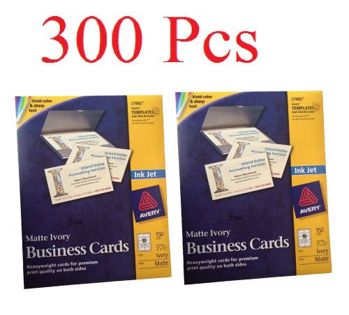 300 Pcs 2&#034; x 31/2&#034; Business Cards for Inkjet Printers, Matte, Ivory