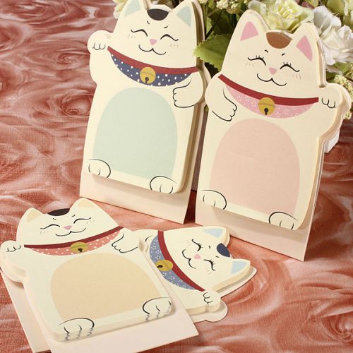2 packs fortunate lucky cat beckoning maneki post memo bookmark sticky notes for sale