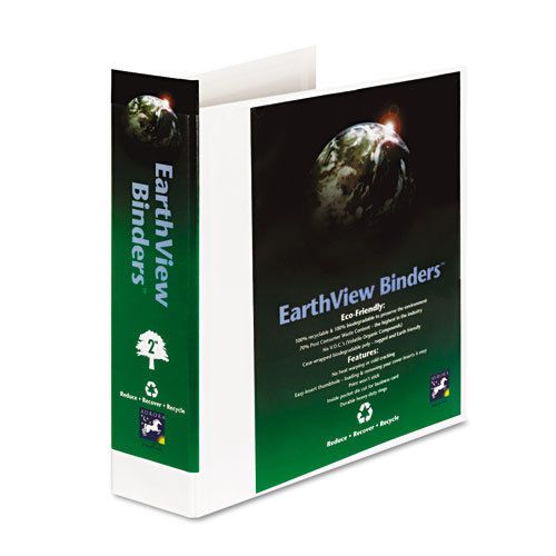 Earthview round ring presentation binder, 2&#034; capacity, white for sale
