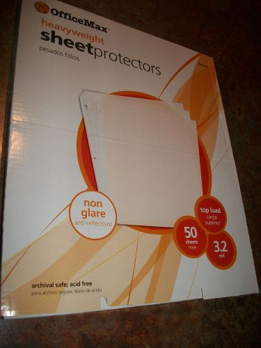 OfficeMax Heavyweight Top-Load Clear Sheet Protectors, 48/Box, Nonglare, 3.2 Mil