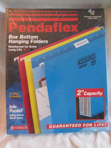 New Pendaflex 12 Premium Box Bottom Hanging Folders 2&#034; Capacity w/ Info Pocket