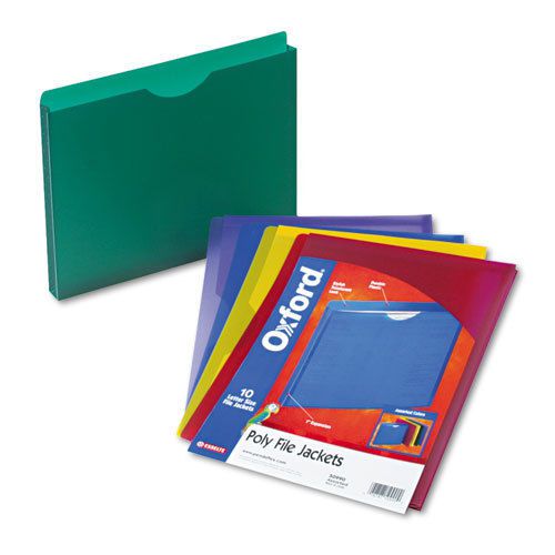 Expanding file jackets, letter, poly, blue/green/purple/red/yellow, 10/pack for sale