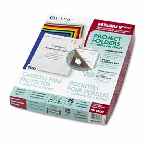 C-line Project Folders, Jacket, Letter, Poly, Clear, 25/Box (CLI62127)