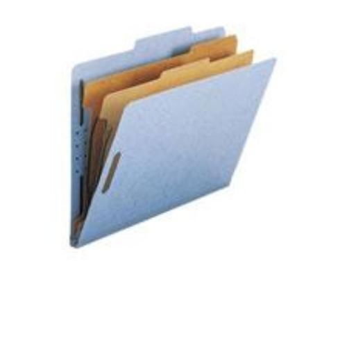 Smead Colored Classification Folder Letter Size Two-Divider Style Blue