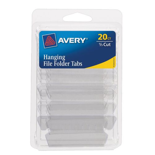 Lot of 36 avery 6727 hanging file tabs 1/5 cut clear 720 tabs total for sale