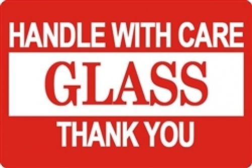 500 3 x 5&#034; glass handle with care shipping sticker labels for sale
