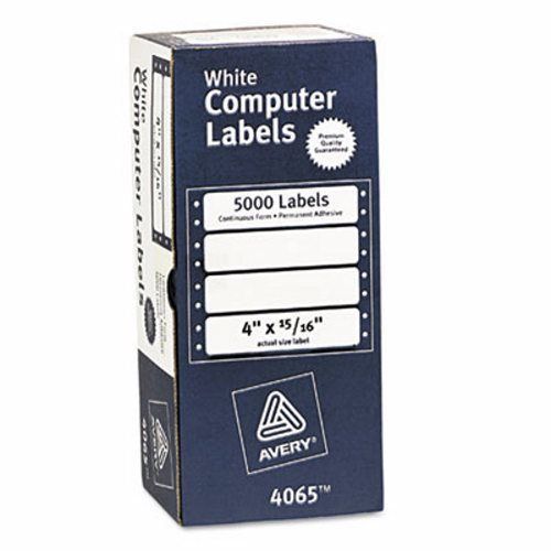 Avery Dot Matrix Printer Address Labels, 1 Across,White, 5000 per Box (AVE4065)