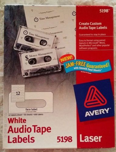 474 White Laser Inkjet Printable Matte Audio Cassette Tape 5198 Labels AVERY HTF