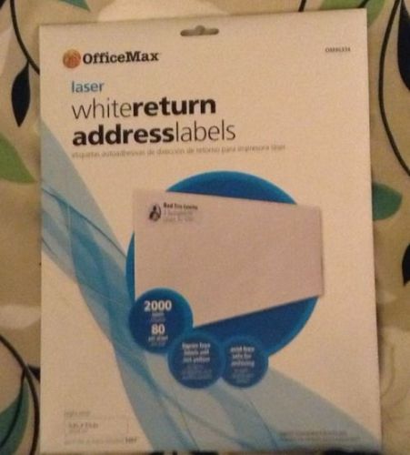 NEW OfficeMax Laser White Labels OM96334 - 2000 Labels