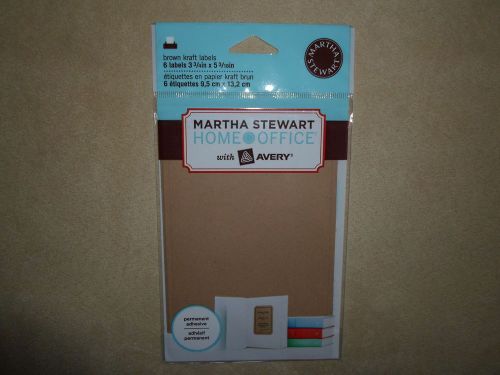 6 Martha Stewart Home Office Inkjet Permanent Kraft Labels~BRAND NEW IN PACKAGE