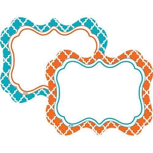 Orange and Teal Moroccan Labels