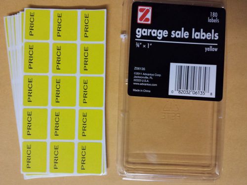 Yellow Self Adhesive &#039;Price&#039; Sticky Labels Stickers 3/4&#034; x 1&#034; labels - 180/order