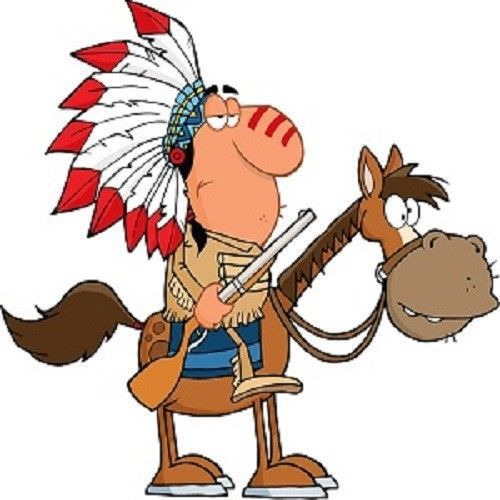 30 Custom Cartoon Indian Chief Personalized Address Labels