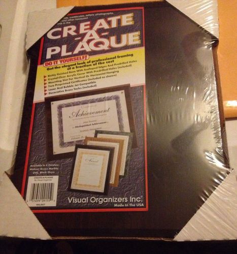 Create A Plaque, Wood Certificate Holder, Walnut, Visual Organizers New In Pack