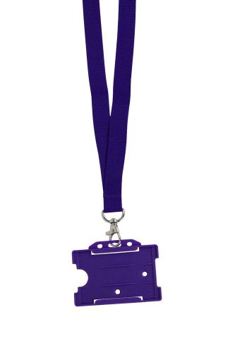 Purple 20mm Lanyard with breakaway and zinc alloy clip PLUS CARD HOLDER