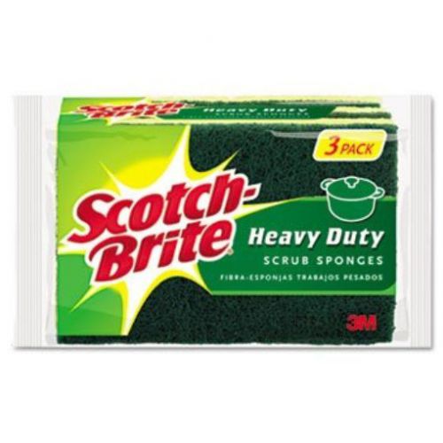 - Heavy-Duty Scrub Sponge  4 1/2 x 2 7/10 x 6/10&#034; Green/Yellow  3/Pack - HD3