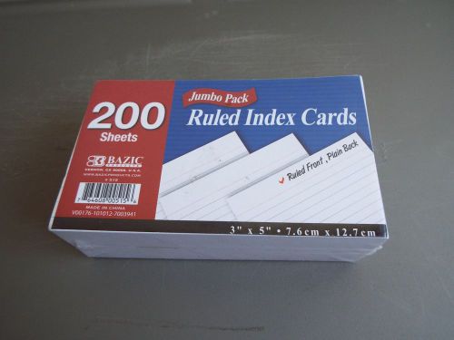 Ruled Index Cards Jumbo Pack 200 Sheets