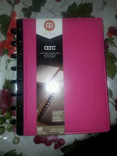 2 ARC Customizable Notebook System 60 narrow ruled sheets M by Staples pink&amp;blue
