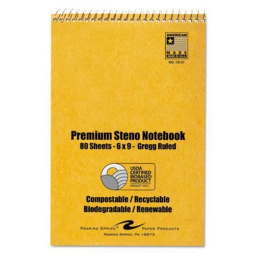 Roaring spring 12131 usda certified bio-preferred steno book, gregg, 6 x 9, 80 for sale