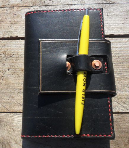 Handmade Leather Case Cover Field Notes Card Holder Chromexcel Black pen slot