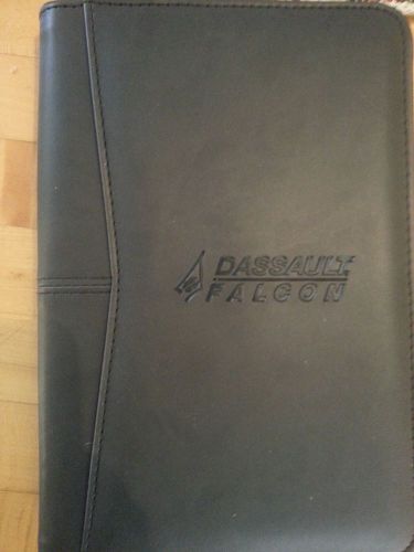 dassault falcon notebook notepad holder, zip up, organizer