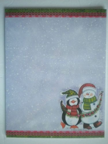 *NEW* ~ 25 Decorative Christmas &#034;PENGUIN &amp; SNOWMAN&#034; Computer Stationery Sheets