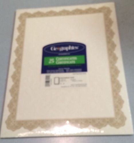 Blank Certificate Border Parchment Paper 25 Sheets - Gold Certificates Awards