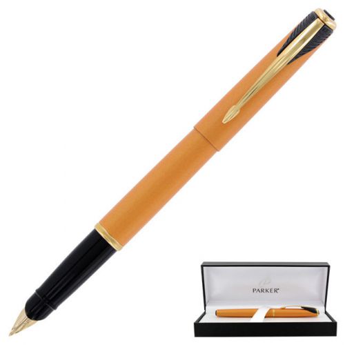 Parker Inflection Radiant Yellow Fountain Pen, Gold Trim, Fine Point, Black Ink