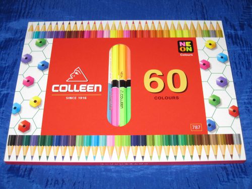 COLLEEN 60 Colors box of 60 NEON Coloured Pencils - No 787 -