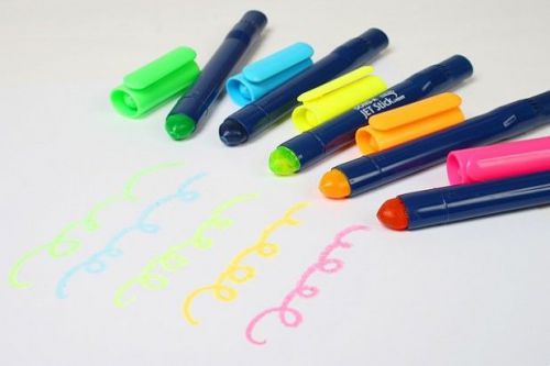 Dong-A JET Stick Highlighter Markers Fluorescent Pen5 Colors Ink Safe Stationery