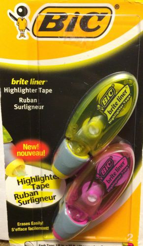 Bic Brite Liner Highlighter Tape Pink Yellow